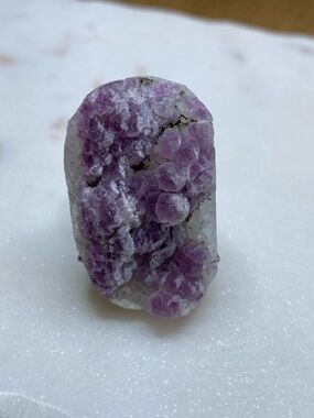 Lavender Raw Stone Statement Ring - Silver Tone